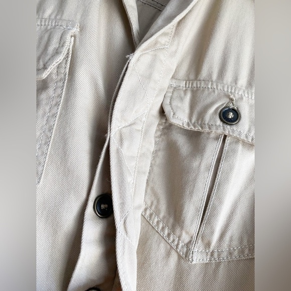 $198‼️Joe’s Jeans Denim Khaki Long Sleeves Collared Romper Military Cargo Safari - Picture 8 of 10